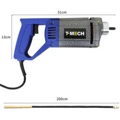 T-Mech - Vibreur à Béton Manuel Electrique De 1100W, Aiguille Vibrante 35mm Tuyau 2m, Vibrateur De Béton Haute Performance - Bleu -Outil pour gros œuvre et béton Soldes 17258151 3