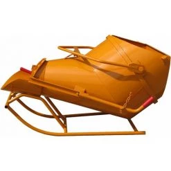 BENNE À BÉTON EICHINGER 300 L COUCHÉE À FOND OUVRANT À VIDAGE LATÉRAL-MÉCANIQUE SANS VOLANT-10254--