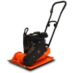 Plaque Vibrante Thermique Compacteur Fuxtec RP1196 102kg Roues 4 Temps 196cm3 6,5CV 25000 N