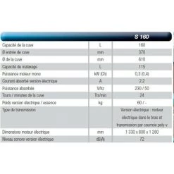 Imer - Bétonnière 160L Moteur électrique 0.3kW - Syntesi S160 8 Imer - Bétonnière 160L Moteur électrique 0.3kW - Syntesi S160 -Outil pour gros œuvre et béton Soldes 90552 3